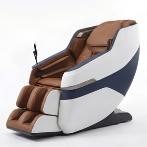 Full Body Massage Chair Electric Railless 31-60 Airbags Multi Point Massage Home Use White Brown Color - Product Image 1