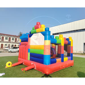 Château gonflable pour enfants en PVC léger avec logo personnalisé Mico, blocs de construction gonflables d'extérieur avec toboggan pour parc d'attractions - Product Image 5