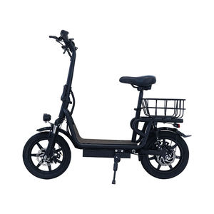 Vélo électrique <span class=keywords><strong>de</strong></span> <span class=keywords><strong>ville</strong></span> électronique pliable <span class=keywords><strong>de</strong></span> 12 pouces unisexe, trottinette pour adultes à deux roues avec moteur <span class=keywords><strong>de</strong></span> 350W, lumière LED, panier, siège, portée <span class=keywords><strong>de</strong></span> 20km - Product Image 4