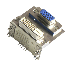 Góc phải DVI 24 + 1 nữ <span class=keywords><strong>VGA</strong></span> 15-pin phụ kiện nữ cho âm thanh <span class=keywords><strong>video</strong></span> mainframe 5A Đánh giá hiện tại cho các kết nối dây cho PCB - Product Image 2