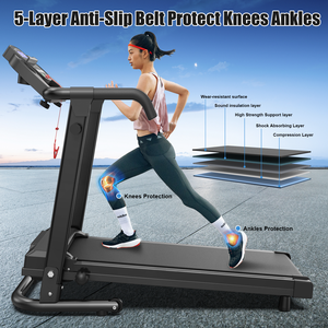 Tapis de course électrique pliable professionnel pour <span class=keywords><strong>la</strong></span> <span class=keywords><strong>maison</strong></span> avec contrôle par application, équipement de <span class=keywords><strong>cardio</strong></span>-training pour salle de sport, incline manuel - Product Image 4