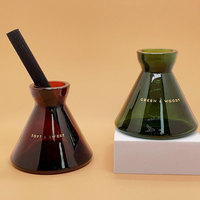 Diffuseur conique en verre sans flamme pour fleurs séchées 150ml, 100 pièces en gros, bouteille diffuseur à roseaux pour parfum cosmétique d'hôtel