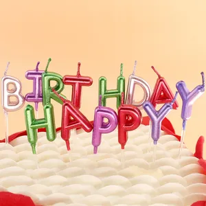 2024促销礼品 “生日快乐” 形状蜡烛套装生日蛋糕