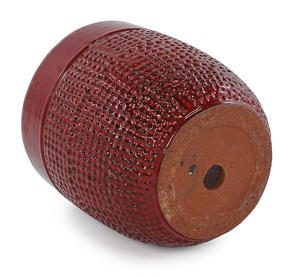 Grand pot à fleurs en céramique de style américain, couleur bordeaux, motif à pois, pour bonsaï, avec trou de drainage, pour jardin intérieur/extérieur, patio - Product Image 4