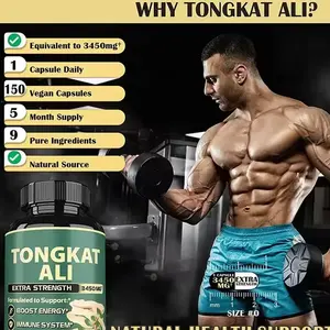 Hot Selling 60 Pure Natural Tongkat Ali Extract Extra Strength Tongkat Ali Capsules Male Supplement