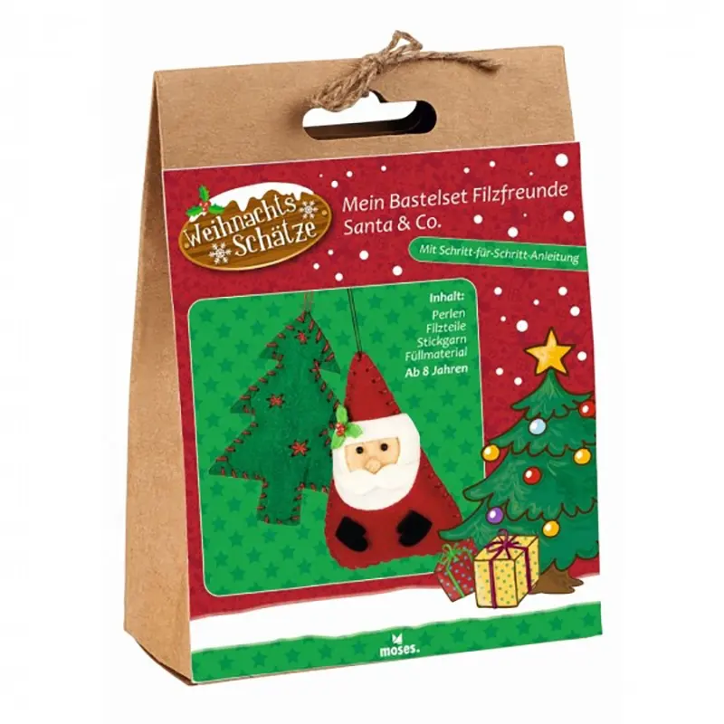 Handmade Christmas trees & Santa Claus sewing accessories custom gift bags packaging Eco-friendly Christmas gift bags