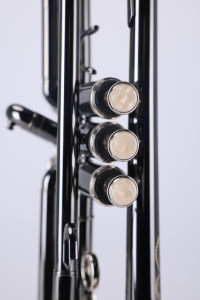 Trompette Bb d'entrée de gamme, corps en laiton jaune nickelé noir, avec étui de qualité supérieure (TP8001NB) - Product Image 3