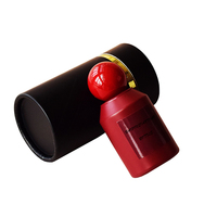 Flacon de parfum rouge brillant de luxe personnalisé 30ml 50ml 100ml Flacon de pulvérisation de parfum en verre à sertir avec boîte d'emballage et LOGO