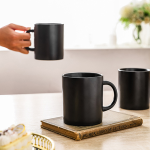 Tazas de café grandes de cerámica, capacidad de 400ml, con esmalte de Color negro mate, para trabajadores de la Oficina y la casa, uso Individual - Product Image 5