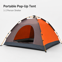 Tente de camping automatique portable en tissu Oxford quatre saisons, imperméable, avec revêtement argenté, pliable, pour 1-2 ou 3-4 personnes