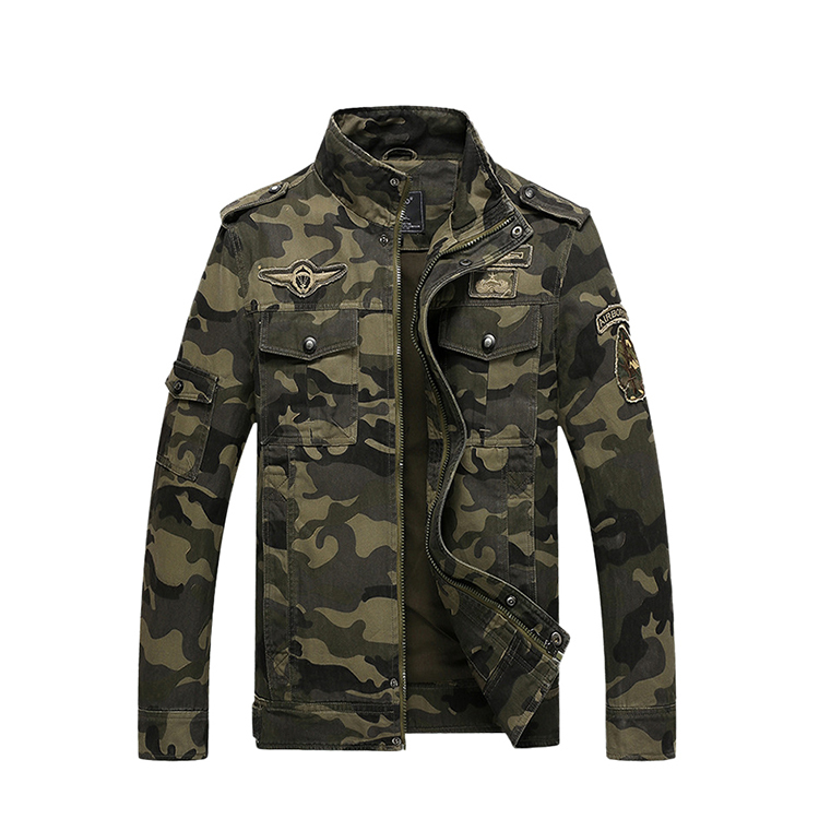 Men's Fashion Jacket 100% Cotton Camouflage Print Loose Fit Casual Street Wear with Stand Collar Canvas Fabric · image 1