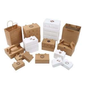 Take Away Salad Ramen Soup Container Rectangular Packing Boxes Kraft Paper Take Out Bento Bowl Lunch Fast Food Box Packaging