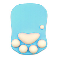 Repose-poignet en silicone en forme de patte de chat imprimé par sublimation, repose-poignet 3D en néoprène pour ordinateur, tapis de souris pour ordinateur, tapis de souris animal
