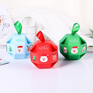 Boîtes cadeaux en papier créatives pour Noël, personnalisées pour chocolats, biscuits, gâteaux, pommes, avec ruban - Product Image 2