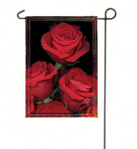Bandera de Jardín de Doble Cara Ecológica para el Día de San Valentín con Rosas Rojas, con Color y Diseño Personalizados para Uso en Exteriores - Product Image 3