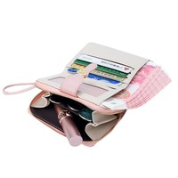 Dompet Koin Mini Wanita Grosir, Dompet Kartu Kancing Resleting Motif Pita, Dompet Genggam Mini Lucu untuk Wanita