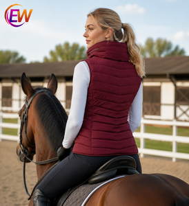 EW Custom Logo Women Lightweight Padded Horse Riding Vest Windproof Equestrian Bodywarmer Outdoor Riding Gilet - Product Image 4