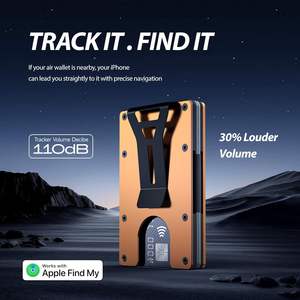 RFID блокирующий металлический алюминиевый кошелек минималистичный мужской держатель для кредитных карт со встроенным для Airtag трекер отслеживаемый кошелек - Product Image 3