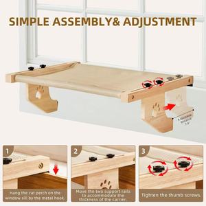 Hamaca de madera para gatos, rectangular, transpirable, cama para mascotas, tamaño pequeño - Product Image 2