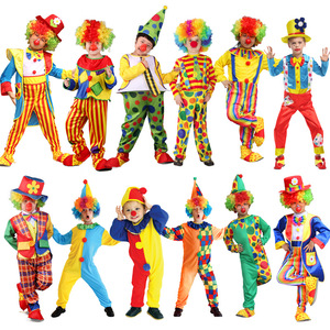 Conjunto de Disfraz de Payaso para Niños con Sombrero y Nariz, Traje de Poliéster para Actuaciones de Carnaval, para Niños y Niñas, Fiesta de Halloween - Product Image 1