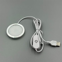 Lampe LED Ronde USB Sunssy, Ultra-Fine en Alliage d'Aluminium, Blanc Chaud, Tactile, Câble 5V, Modèle Imprimé en 3D