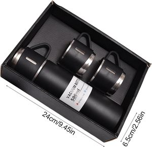 Popular Juego de Regalo de 500 ml para Negocios, Taza Portátil de Acero Inoxidable, Termo con 3 Tapas - Product Image 5