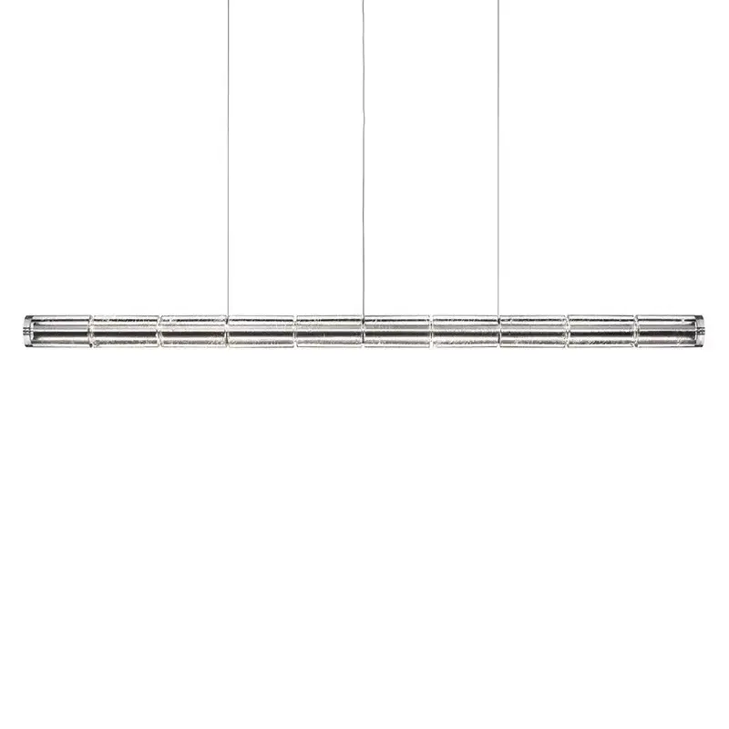 Nuevo diseño moderno minimalista arte LED atenuación táctil lineal vidrio colgante luz Comedor Cocina