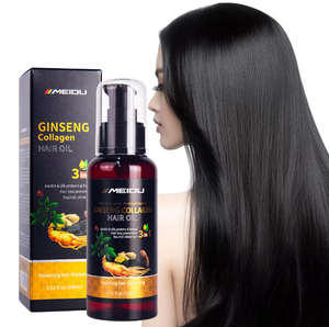 Huile de soin capillaire parfumée 100L à la kératine, au collagène et au ginseng pour coiffer les cheveux - Product Image 1