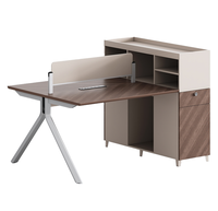 Bureau modulaire en bois avec cloison, 2 à 8 postes de travail collaboratifs extensibles pour bureau, école, villa et espace de travail hospitalier