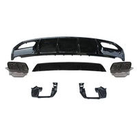Diffuseur arrière noir avec embouts d'échappement pour Mercedes Benz Classe A Hatchback W176 2013-2015 / 2016-2018 Style A45
