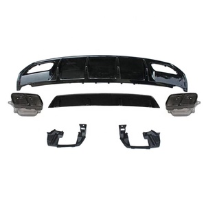 สปอยเลอร์กันชนหลังสีดำพร้อมปลายท่อไอเสียสำหรับ Mercedes <span class=keywords><strong>Benz</strong></span> <span class=keywords><strong>A</strong></span> <span class=keywords><strong>CLASS</strong></span> Hatchback W176 ปี 2013-2015 / 2016-2018 สไตล์ A45 - Product Image 1