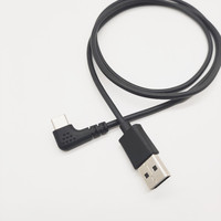 Cable de Datos Tipo C en Ángulo Recto con Revestimiento de TPE/Nylon Trenzado, 30/28/26 AWG, USB 3.0, Carga Rápida, Cobre Puro para Auriculares y Escáner de Código de Barras