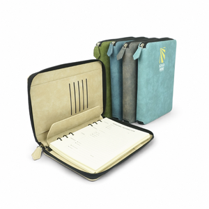 OEM ODM Manufacturer Custom Logo A5 PU Leather Zipper <b>Ring</b> <b>Binder</b> Notebook Refillable Business Organizer Corporate Gift - Product Image 6