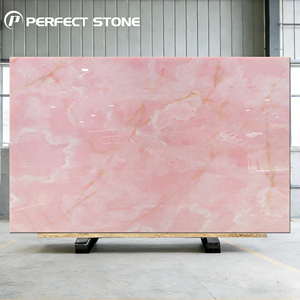 Ónix rosa para decoración del hogar, azulejos de losa de mármol de piedra, hermoso y lujoso pulido moderno, 10 MOQ, tamaño personalizado - Product Image 1