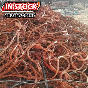 Déchets de fil de cuivre 99.99% approvisionnement métal industriel vendre en vrac fil de cuivre rouge brillant ferraille de métal réutilisation déchets de fil de cuivre