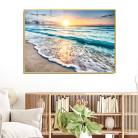 Moderne luxe coucher de soleil paysage Art hôtel peinture cristal porcelaine Art mural pour salon océan paysage produits ménagers