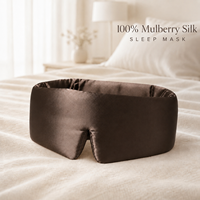 Masque de sommeil de luxe lesté et ajustable en soie de mûrier pure à 100 % pour la méditation et le voyage, avec velcro réglable