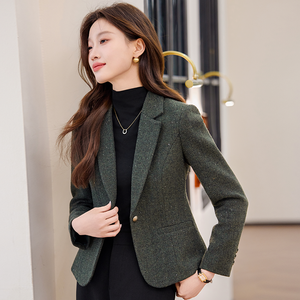 Chaqueta de traje de lana de un botón para mujer, chaleco grueso de manga larga, opción elegante y fresca para mujer - Product Image 3