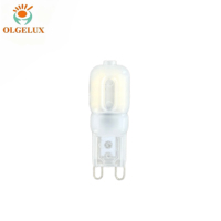 Ampoule LED G9 2W équivalent à 20 watts, remplacement de l'ampoule halogène G9, lumière blanc chaud doux 3000K, petite ampoule LED G9 pour lustre