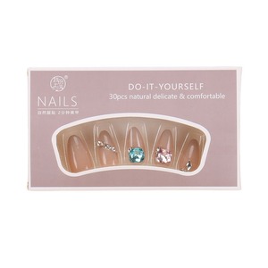 Art Wearable Tips French Style Handmade Colorful Rhinestones Gradient 30 Pieces TikTok Hot Fake Nail Stickers Finished Product - Product Image 5