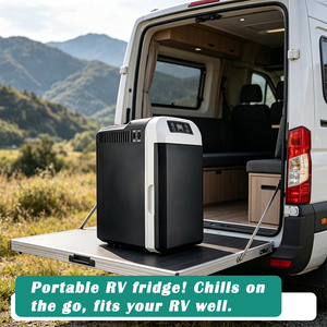Mini-réfrigérateur 2-en-1 portable DC12V 8L pour camping-car, voiture, camion, bateau, fourgonnette - Réfrigérateur/chauffe-plat thermoélectrique en alliage d'aluminium - Product Image 6