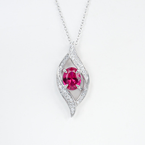 925 Sterling Silver Niche Design Ruby Necklace - Product Image 1