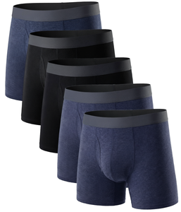 Calzoncillos bóxer de algodón y elastano para hombre, talla europea premium, lisos, teñidos, con estampado personalizado, tejidos, ecológicos, transpirables, de tiro medio, OEM - Product Image 1