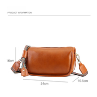Sac à bandoulière en cuir pleine fleur pour femme, fermeture à glissière unique, sacoche décontractée en cuir véritable, sac à main tendance