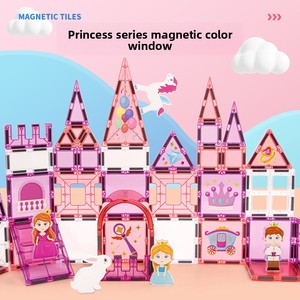 WISE FOREST Set Castello Magnetico Colorato per Bambine, Blocchi Educativi da Abbinare, Giocattolo Regalo per Bambini - Product Image 2