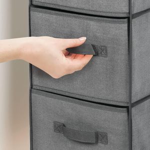 Organisateur de placard suspendu moderne à 6 étagères en tissu non tissé, pliable et extensible, mobilier de maison économique pour salon - Product Image 4