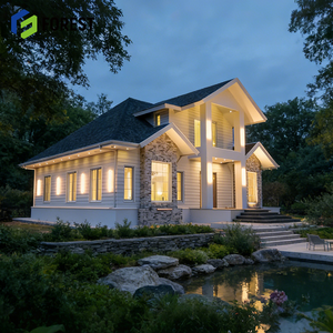 Prêts à être expédiés : bâtiments de jardin préfabriqués modernes en Chine, mini-maisons, villas de luxe en acier léger, cuisines - Product Image 1