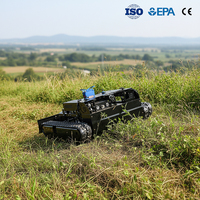 Cortadora de Césped de Grado Industrial para Terrenos en el Reino Unido con Motor Diésel Turbo de 4 Tiempos y 27 CV, Configuración de Chasis con Control Remoto