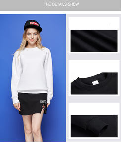 OEM Sweatshirts à capuche unisexes en coton anti-rétrécissement de haute qualité brodés personnalisés col rond manches longues imprimé uni printemps - Product Image 3