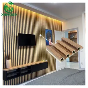 Decorative Fire Proof Slat Wood Wall Panels For Interior Wall Decor Wpc Wall Panel